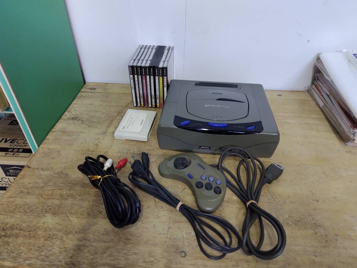 動作品 SEGA セガサターン本体 ソフト8本+メモリ セット拍卖