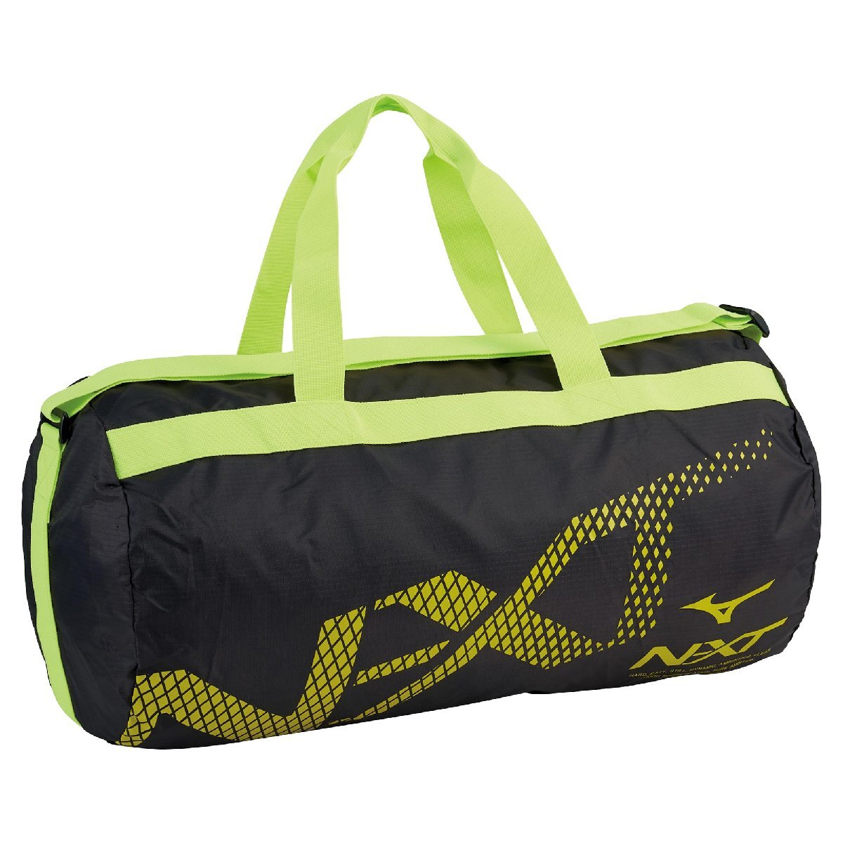 ●ミズノ)ポケッタブルボストンバッグ33JM044194ブラック×ライム/約30リットル拍卖