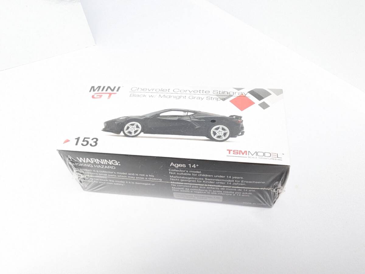 委託!!絶版!! MINI-GT 1/64 シボレー・コルベット・スティングレー (黒/ミッドナイトグレー・ストライプ)拍卖