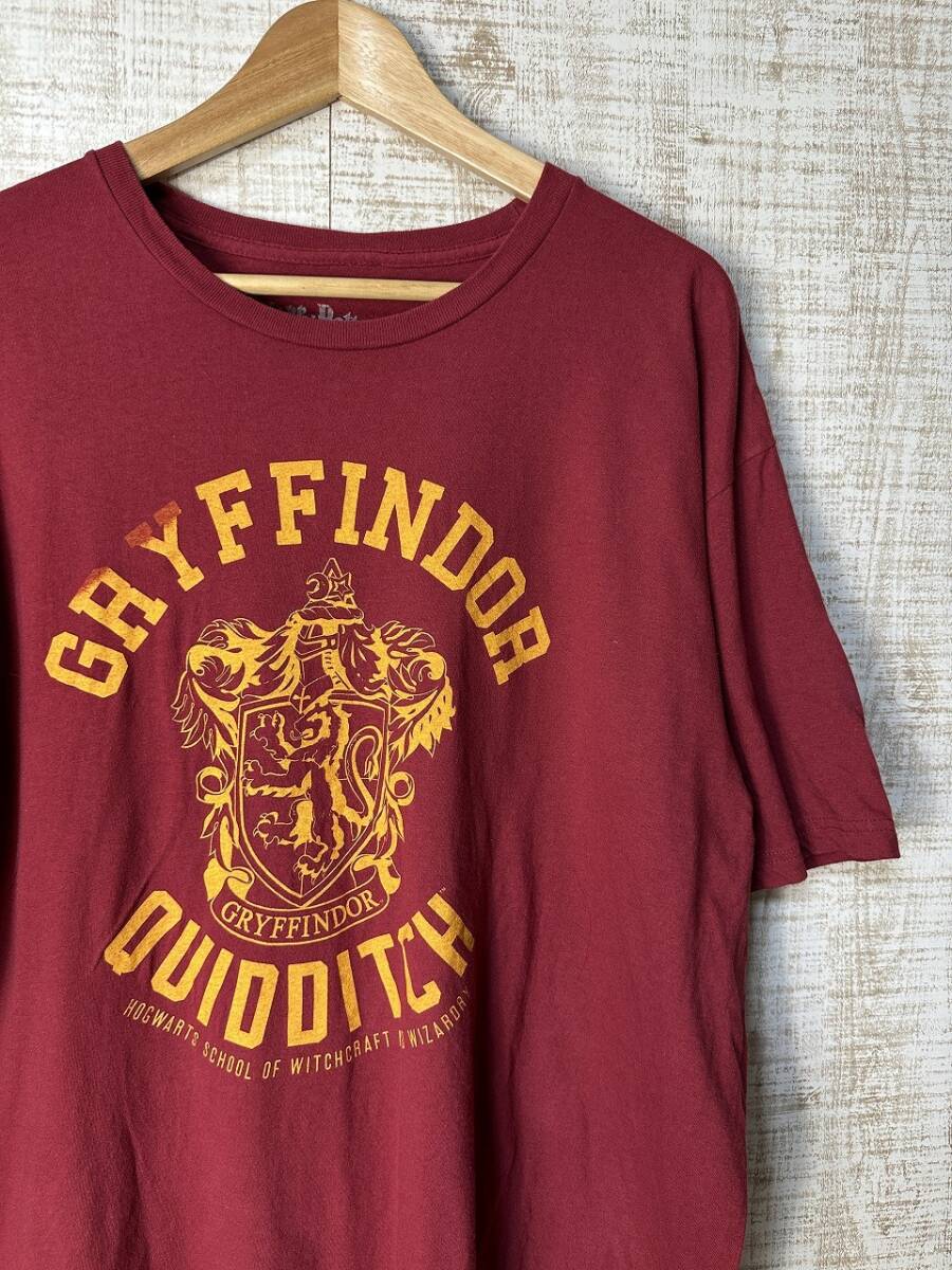 ☆超ビッグサイズ US古着【2XL/XXL】HarryPotter ハリーポッター プリント Tシャツ 半袖 ハロウィン エンジ赤系 コットン ◆5120◆拍卖