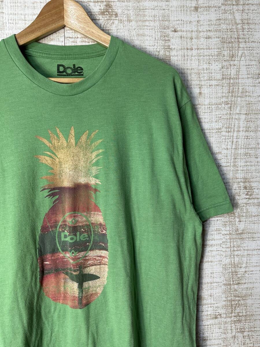 ☆ビッグサイズ US古着【XL】Dole ドール プリント Tシャツ フレッシュジュース パイン パイナップル デザインプリント グリーン緑◆5121◆拍卖