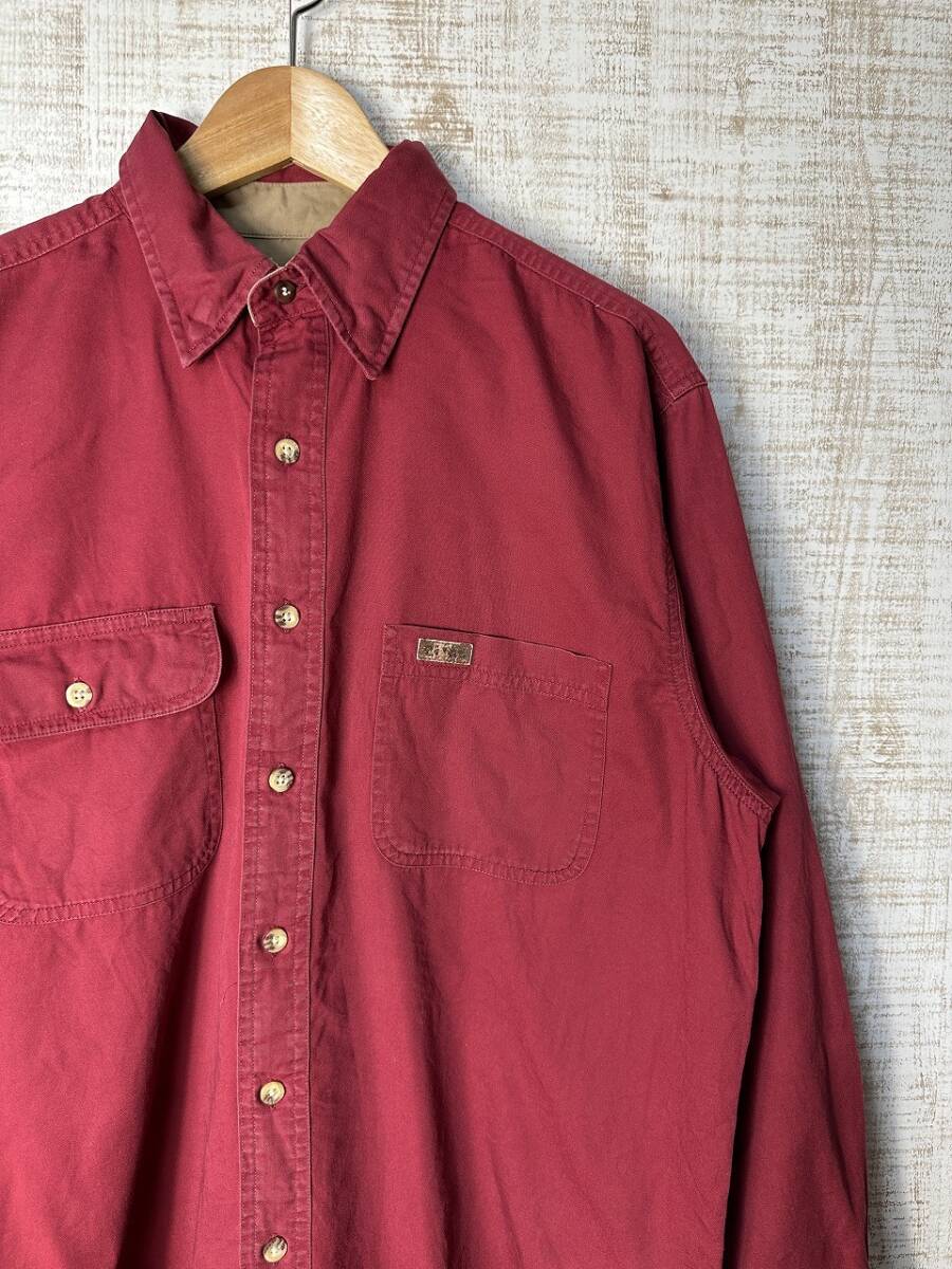 ☆US古着 Carhartt カーハート 綿シャツ ワークシャツ コットン 長袖 ポケット レッド赤【M】コットン ◆5185◆拍卖