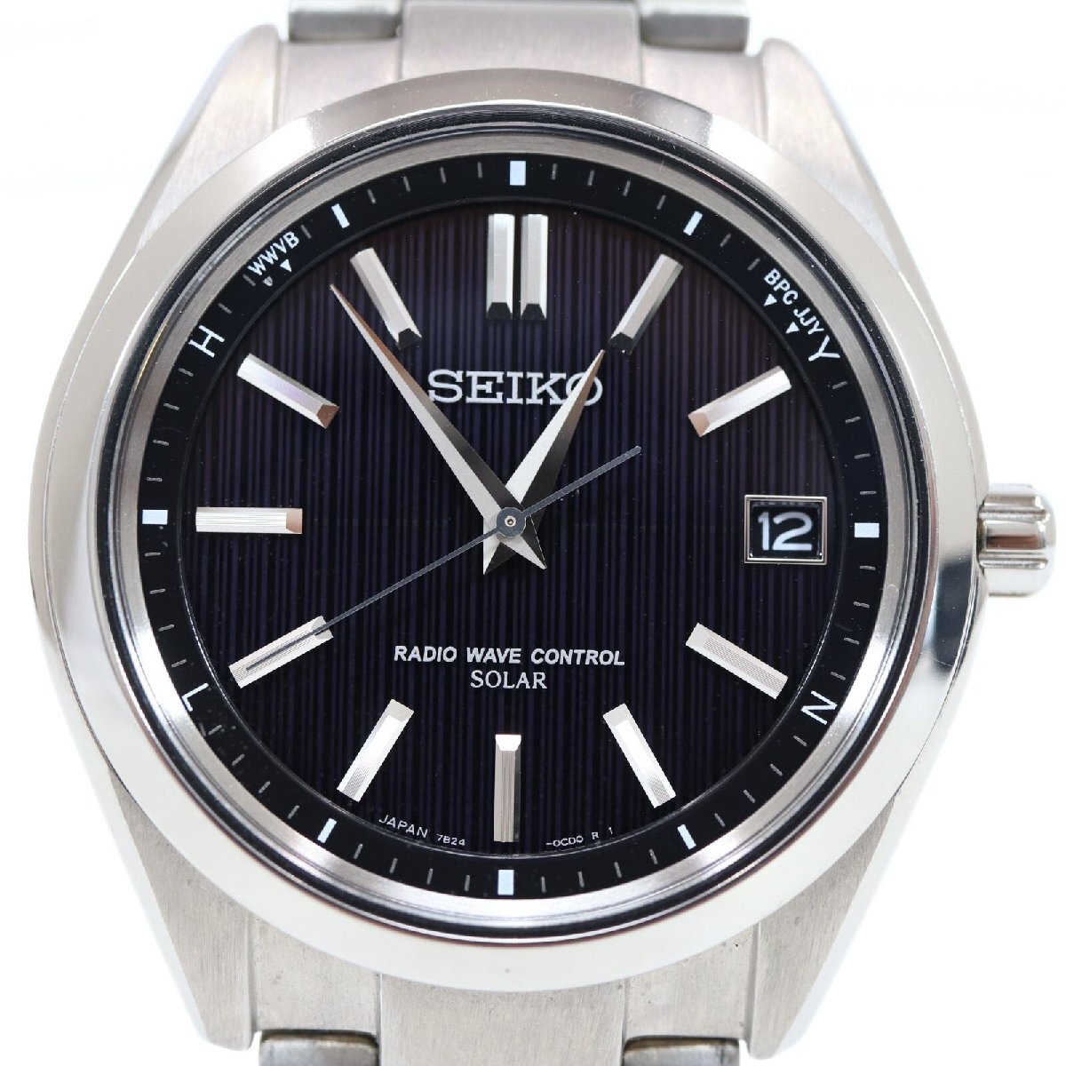 セイコー SEIKO 電波ソーラー 腕時計 7B24-0BH0 チタン製 デイト付き 動作確認済 中古 / 12589 HMR拍卖