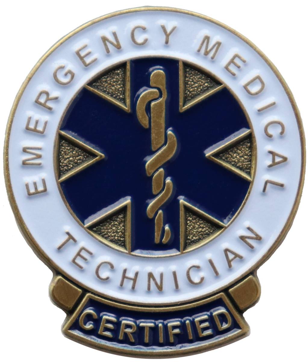 救急救命士 ピンバッジ アスクレピオスの杖をデザインしたピンズ EMERGENCY MEDICAL TECHNICIAN 合金製拍卖