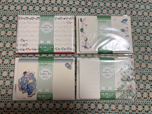 ♪新品 レターセット お便りセット 4品まとめて〈蘭の花束・夏のおたより・ねこもよう・幸せの青い鳥と桜〉FRONTIA フロンティア拍卖