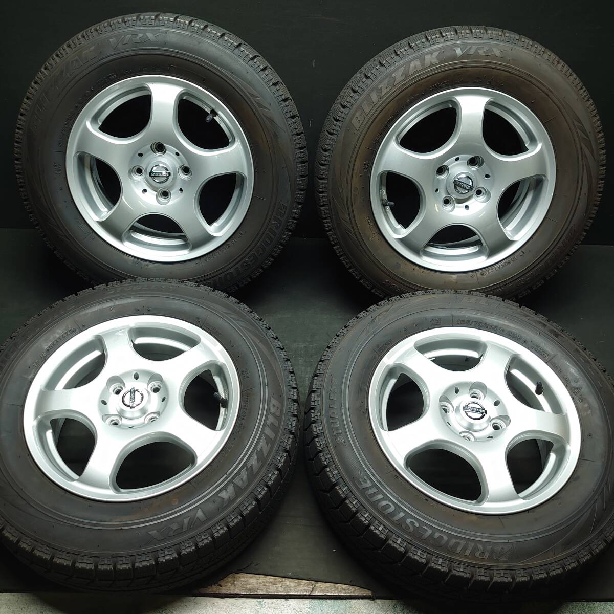 ★☆ ニッサン 純正 アルミ ブリヂストン 185/70R14 ノート ウイングロード PCD100/+45 #24745 ☆★拍卖