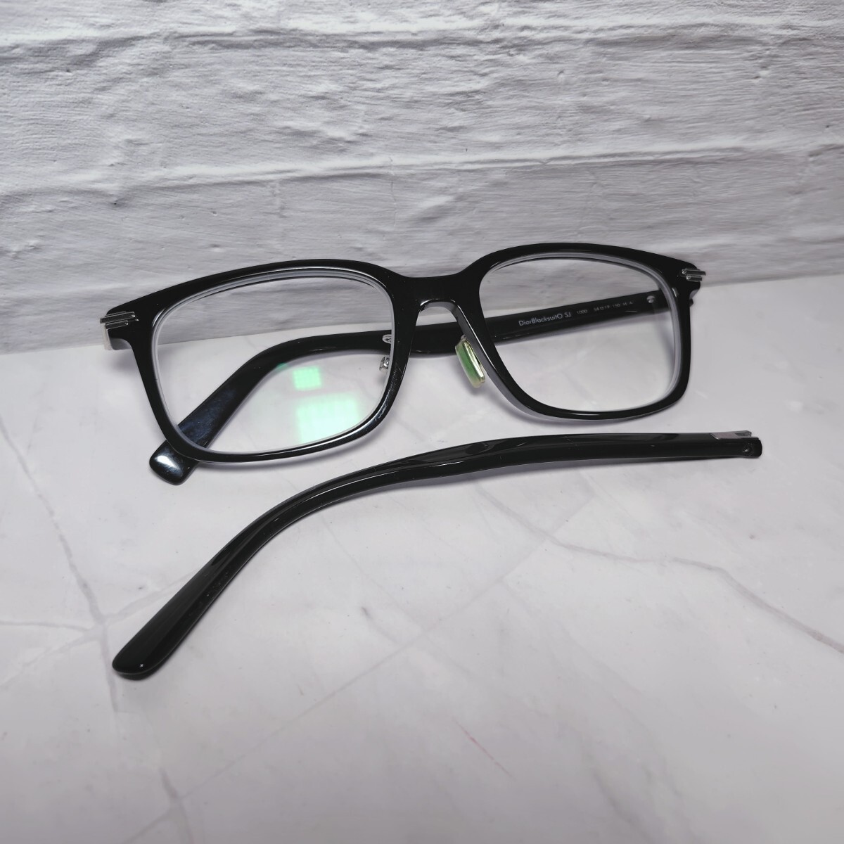 ジャンク品 Christian Dior メガネ セルフレーム フルリム 度あり ブラック ディオール アイウェア 送料無料拍卖