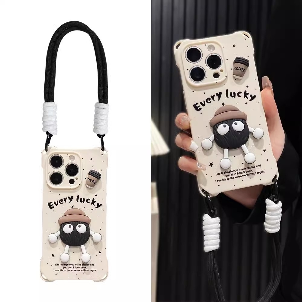 iPhone 16e ケース アイフォン16e スマホケース 保護カバー 6.1インチ 背面カバー ストラップ付き 可愛いケース 立体ぬいぐるみ 耐衝撃拍卖