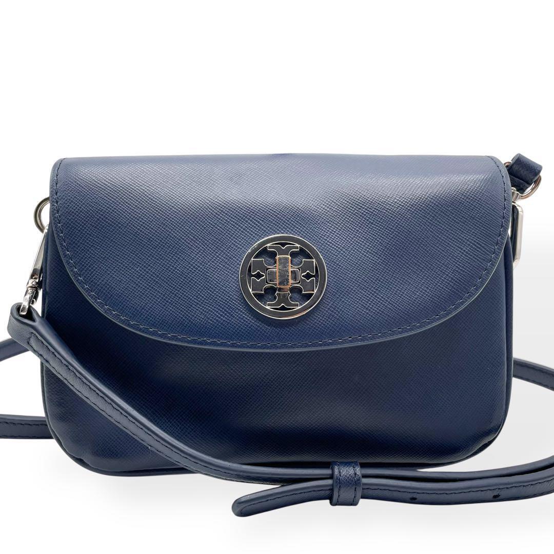 極美品 Tory Burch トリーバーチ ショルダーバッグ レザー ネイビー拍卖