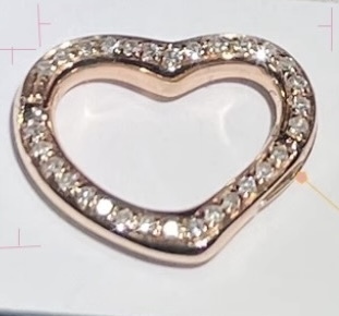 K18YG WG PG イエローゴールド ハート ダイヤモンド チャーム チェーンパーツ ペンダント ダイヤ コマ バチカン 18K 開口 YG ロック付き拍卖