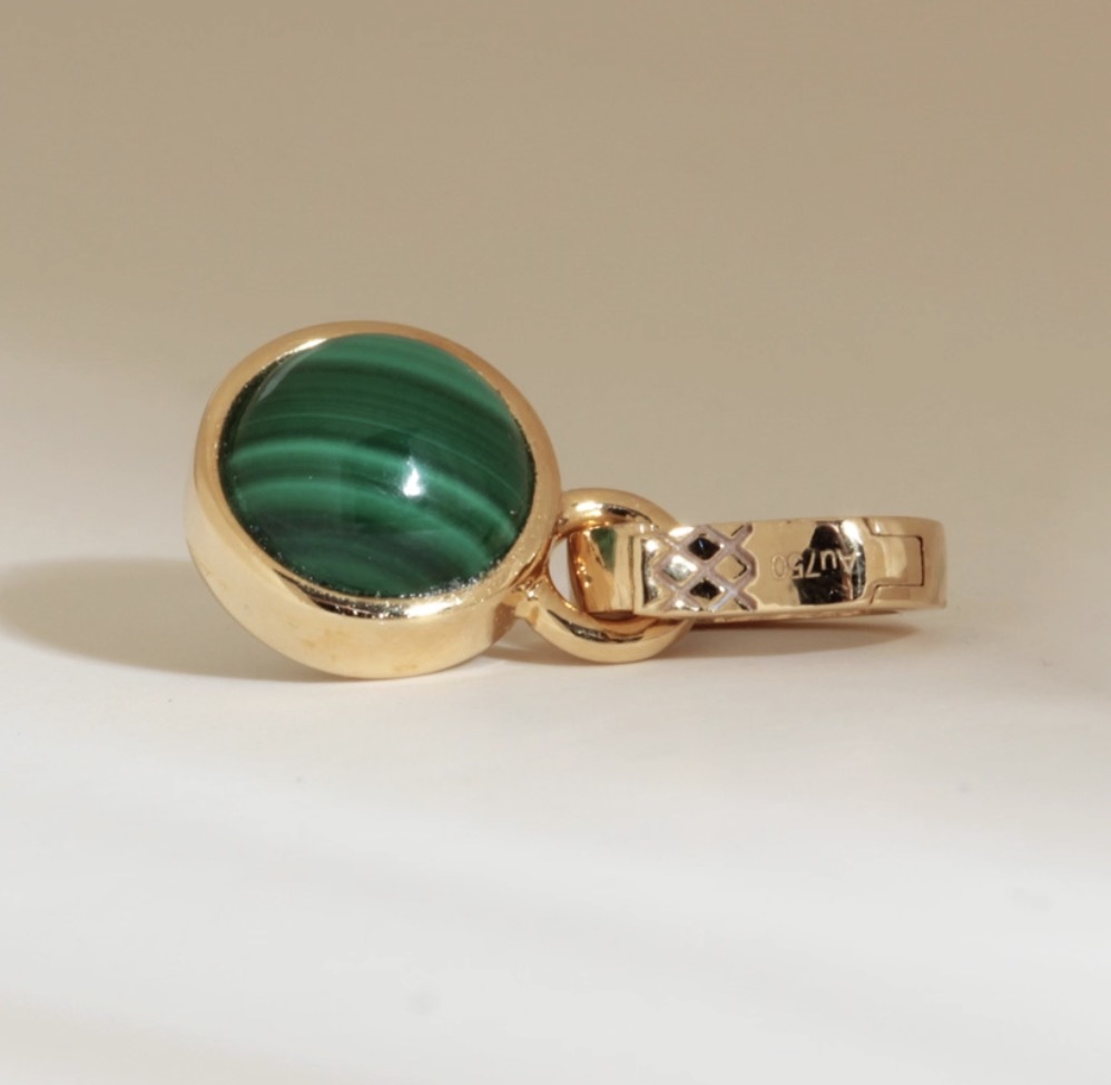 K18YG マカライト 2way マザーオブパール ペンダントトップ カボション バチカン リバーシブル 18金 イエローゴールド 18K リバーシブル拍卖