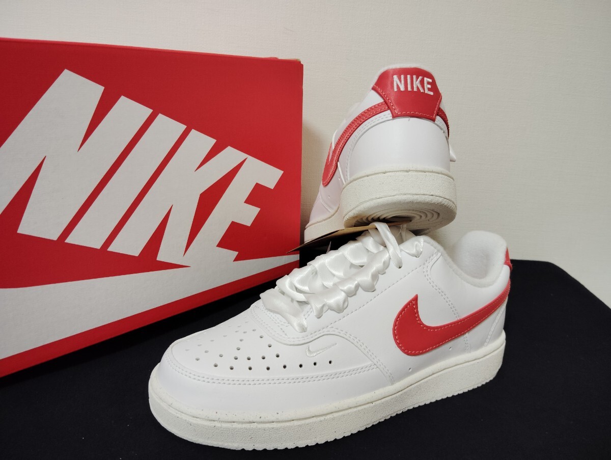 新品23.5cmNIKEナイキ コートビジョンLOAF1エアフォース1 好きにコートヴィジョンcourtvisionレディーススニーカーホワイトレッド拍卖