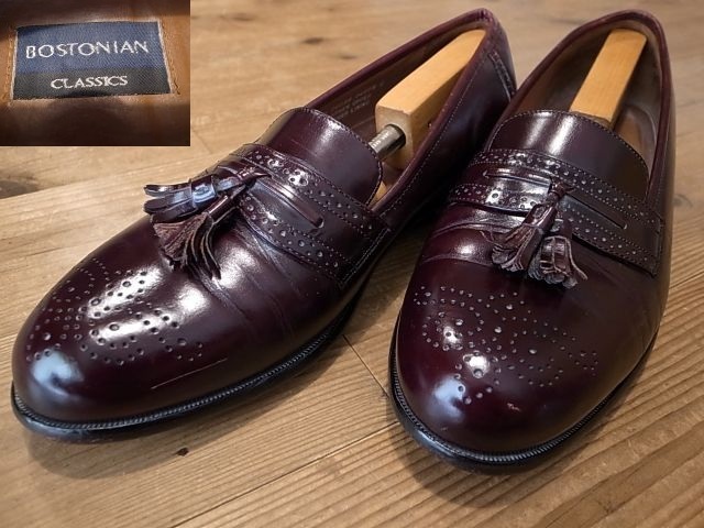 BOSTONIAN ボストニアン CLASSICS 革靴 茶 タッセル メダリオン ローファー スリッポン レザーシューズ USA仕入 サイズ 111/2M 約 29.5㎝拍卖