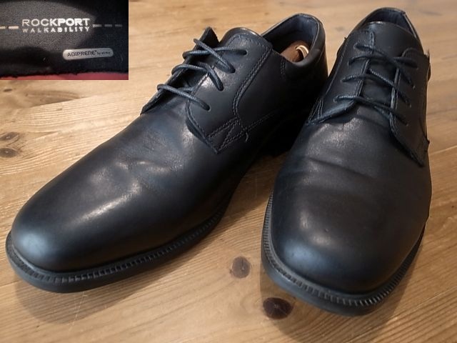 美品 ROCKPORT ロックポート 革靴 黒 プレイントゥ レザーシューズ USA仕入 サイズ US10.5M 28.5㎝拍卖
