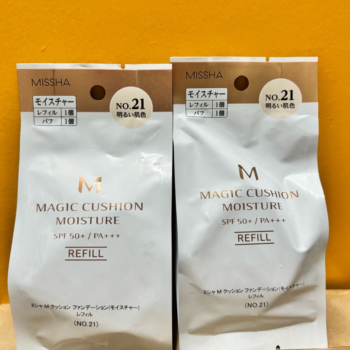 新品【2個】ミシャ M クッション ファンデーション (モイスチャー) No.21 レフィル×2個拍卖