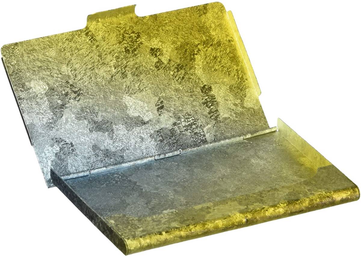 ホリエ 純チタン カードケース ブルーイエロー TCH-112-06 男女兼用 角度によって表情を変える結晶華飾の生地にキラッと光るグラフィック拍卖