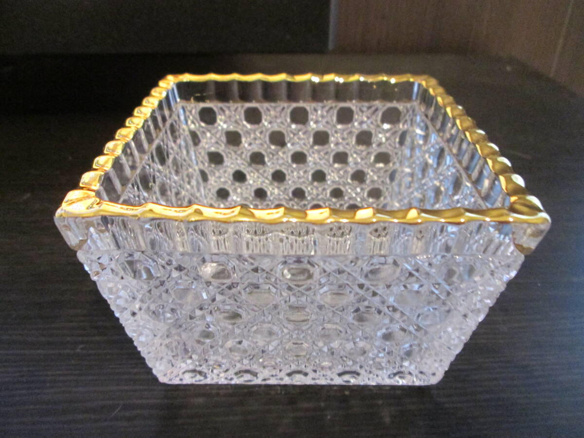☆お料理屋さんの器 金縁 籠目硝子 四方向付 9,7cm ガラス鉢/フレンチ/茶懐石/割烹/日本料理拍卖