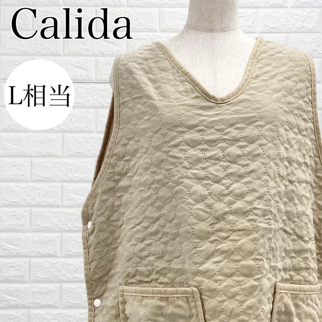 【A3759】 Calida カリダ maison de panier ルームベスト キルティング 袖なし 裏起毛 ルームウェア 部屋着 大きめサイズ ゆったり拍卖