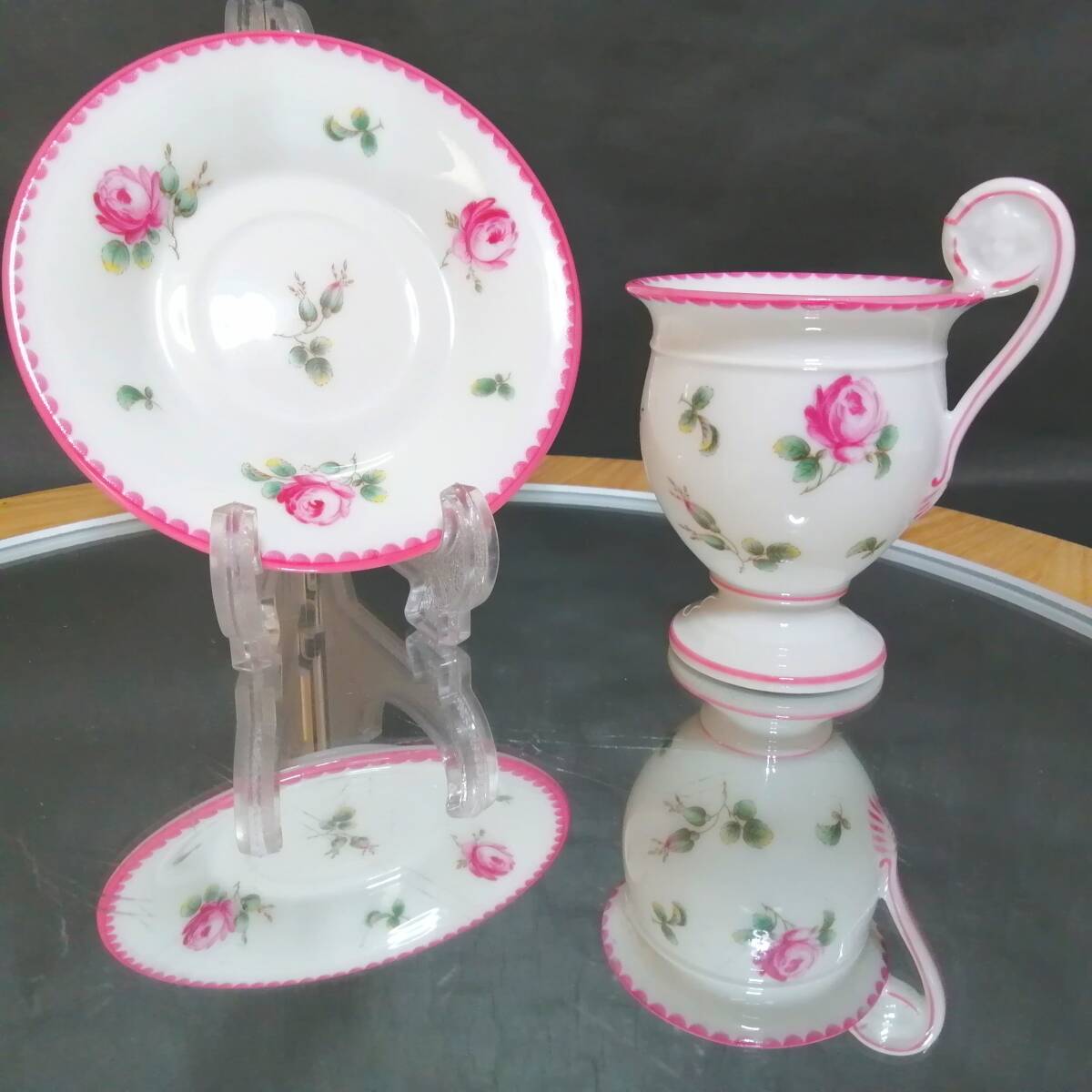 未使用◇自宅保管 リチャードジノリ アンティックローズ チョコレート カップ&ソーサー RICHARD GINORI拍卖