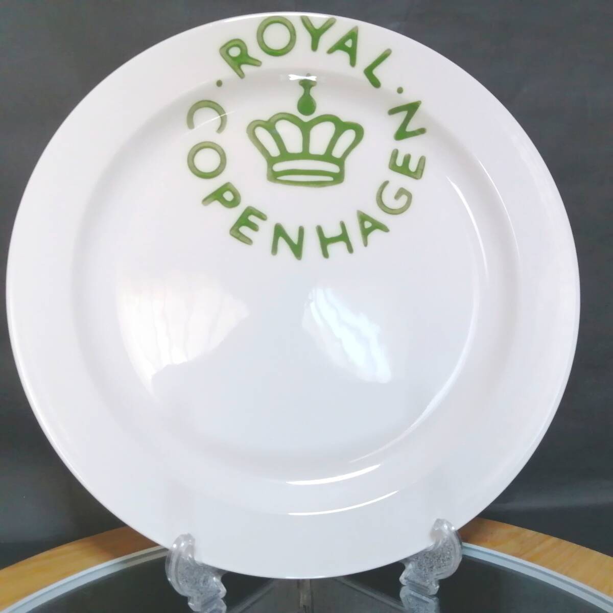 26CM 使用品◇自宅保管 ロイヤルコペンハーゲン ニューシグネチャー グリーン プレート ROYAL COPENHAGEN拍卖