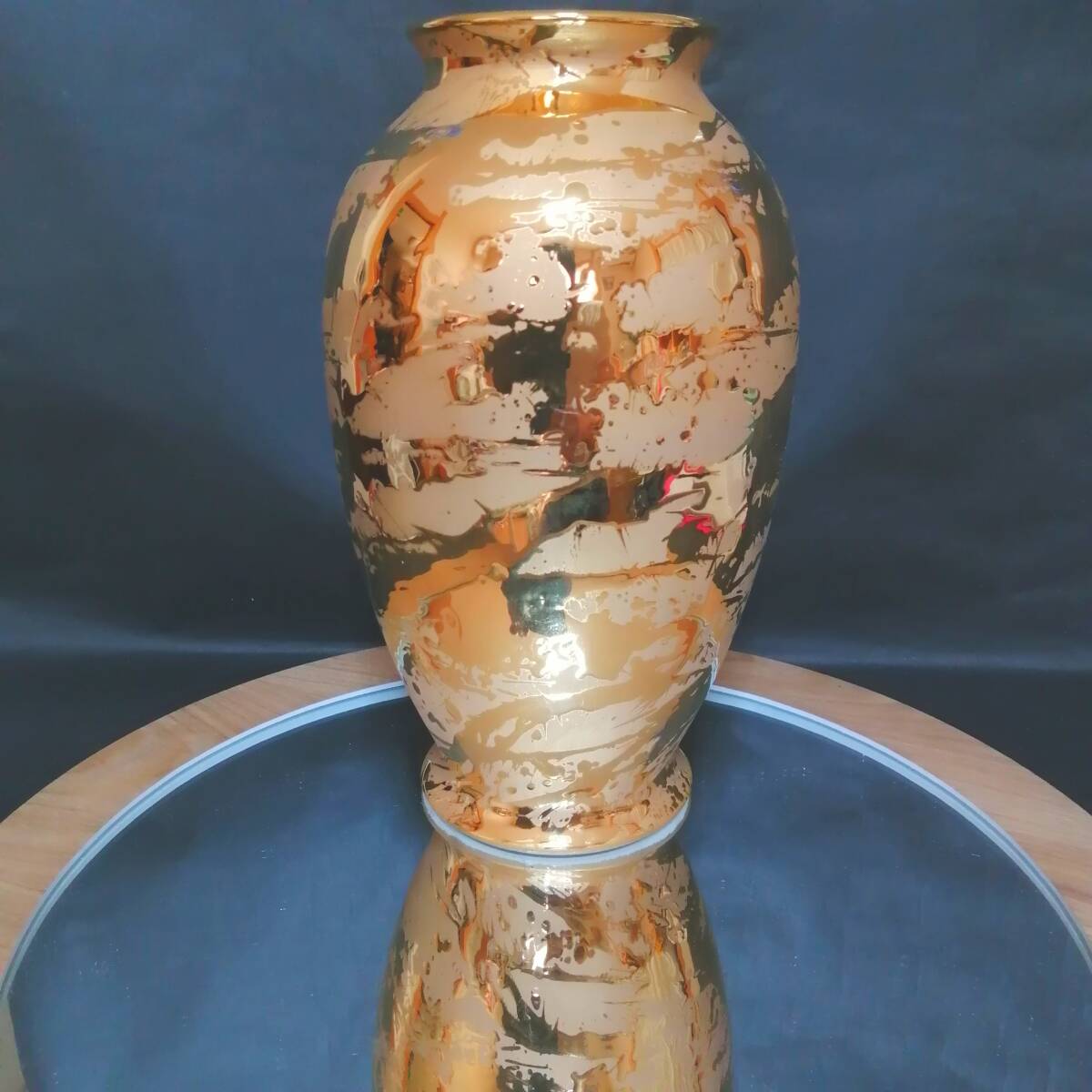 24CM 未使用◇自宅保管 ナルミ 金彩 金盛 花瓶拍卖