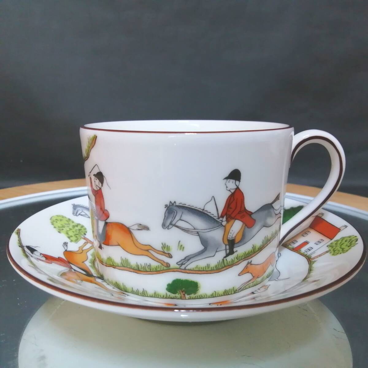 未使用◇自宅保管 ウェッジウッド ハンティングシーン カップ&ソーサー デルフィ WEDGWOOD拍卖