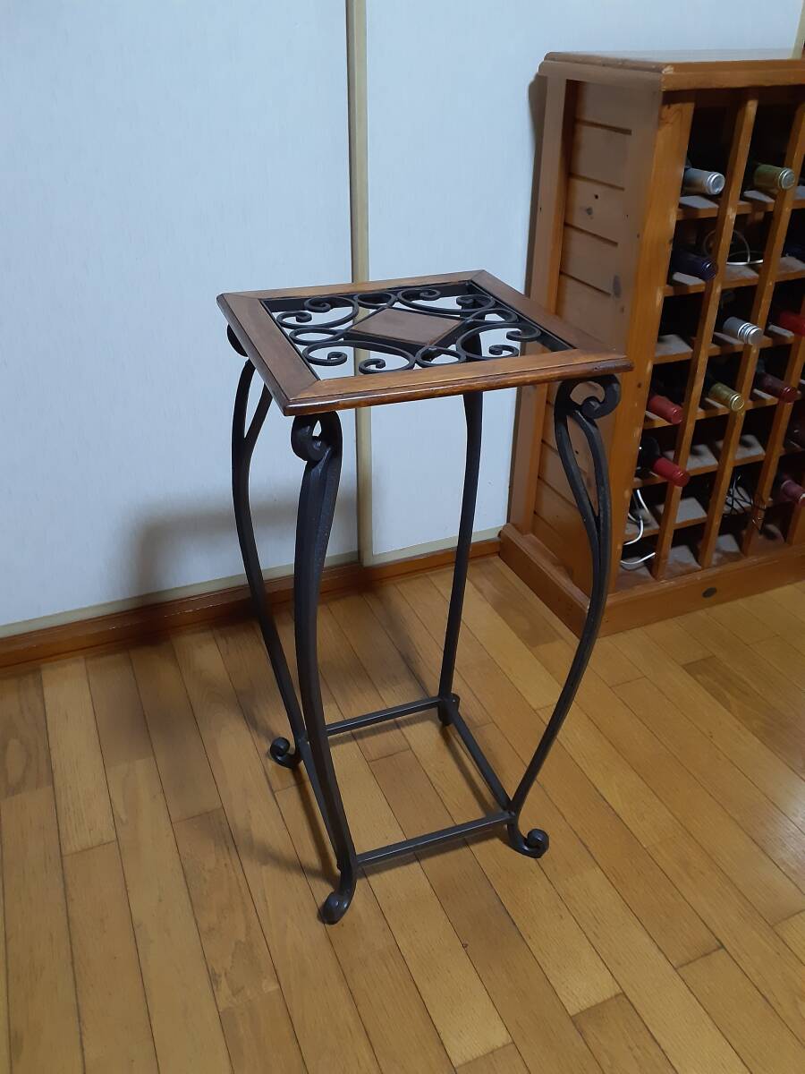 ★フラワースタンド ウッド×アイアン ディスプレイ ラック プランター 鉄 木 花台 飾台 店舗 室内 装飾 インテリア 家具★拍卖
