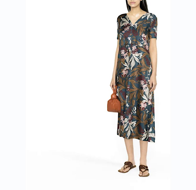 ☆二点落札で送料無料!S40【定価10万程】S Max Mara エスマックスマーラ PAOLA シルク100% 花柄 フラワー フレアロングドレス 総柄拍卖