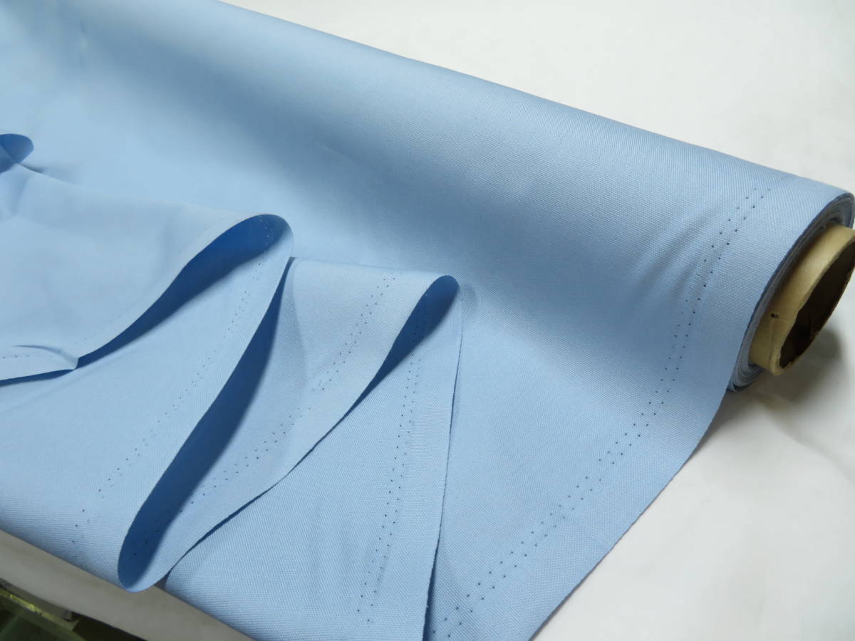★強い無地♪1m単位販売★(N-80) カラーオックス 水色 ライトブルー サックス ゆめかわいい 約112幅 厚手 布 生地 カバン 入園 入学 教材拍卖