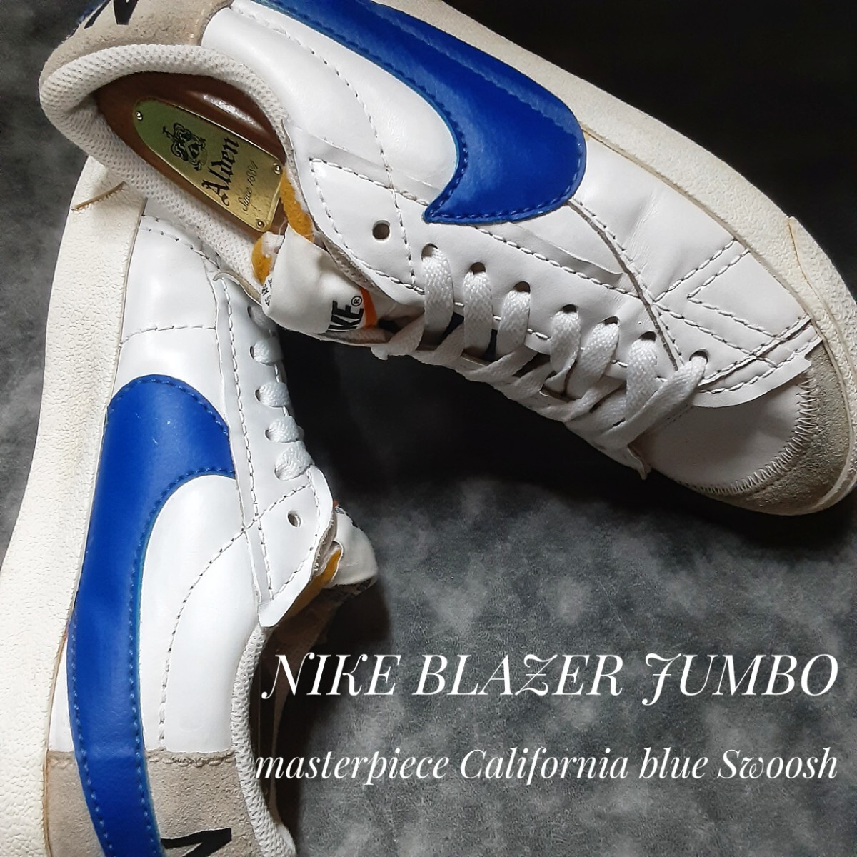 最値!定13200円!生産終了!名作カリフォルニアブルースウォッシュ!ナイキ ブレザー ジャンボ 77 スニーカー!ポカリカラー!ホワイト!白青 28拍卖