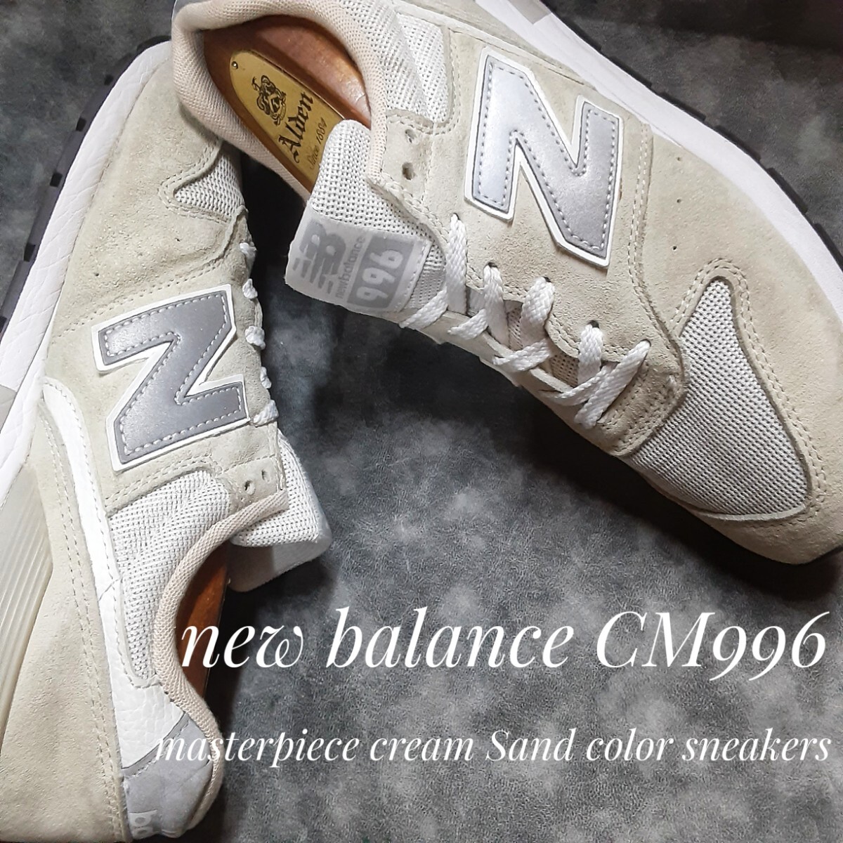 最値!希少生産終了!旧モデル!名作スチールグレー!ヌバックレザーファブリック!ニューバランス CM996高級スニーカー!灰色白 26cm拍卖