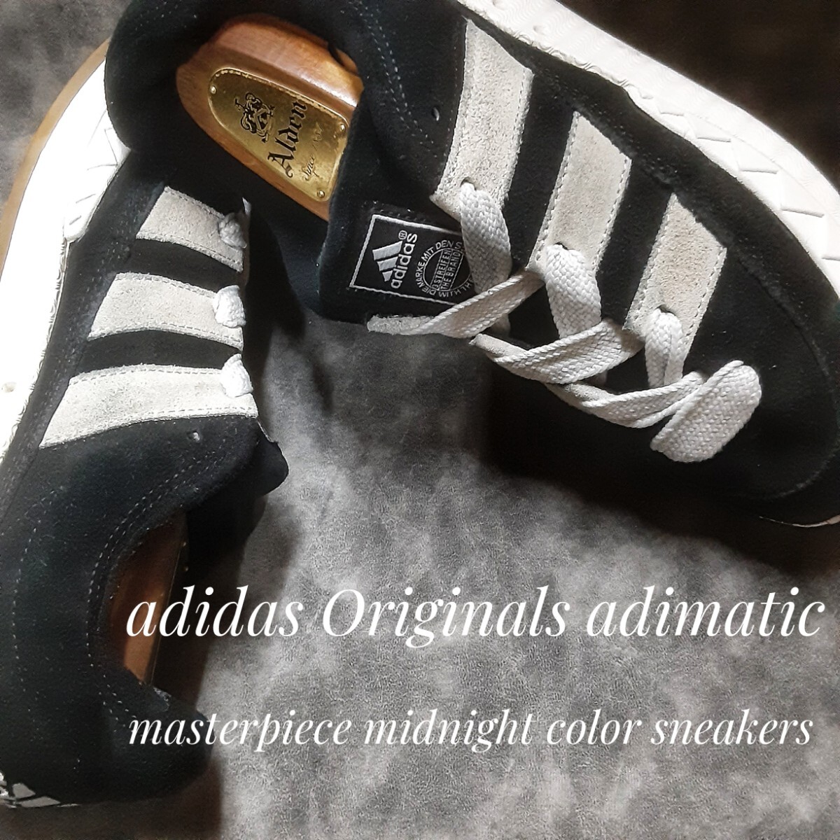 最値!定13200円!00's復刻!レトロラウンドスタイル!セメントストライプ!アディダス アディマティック ヌバックレザー スニーカー!黒白 27.5拍卖