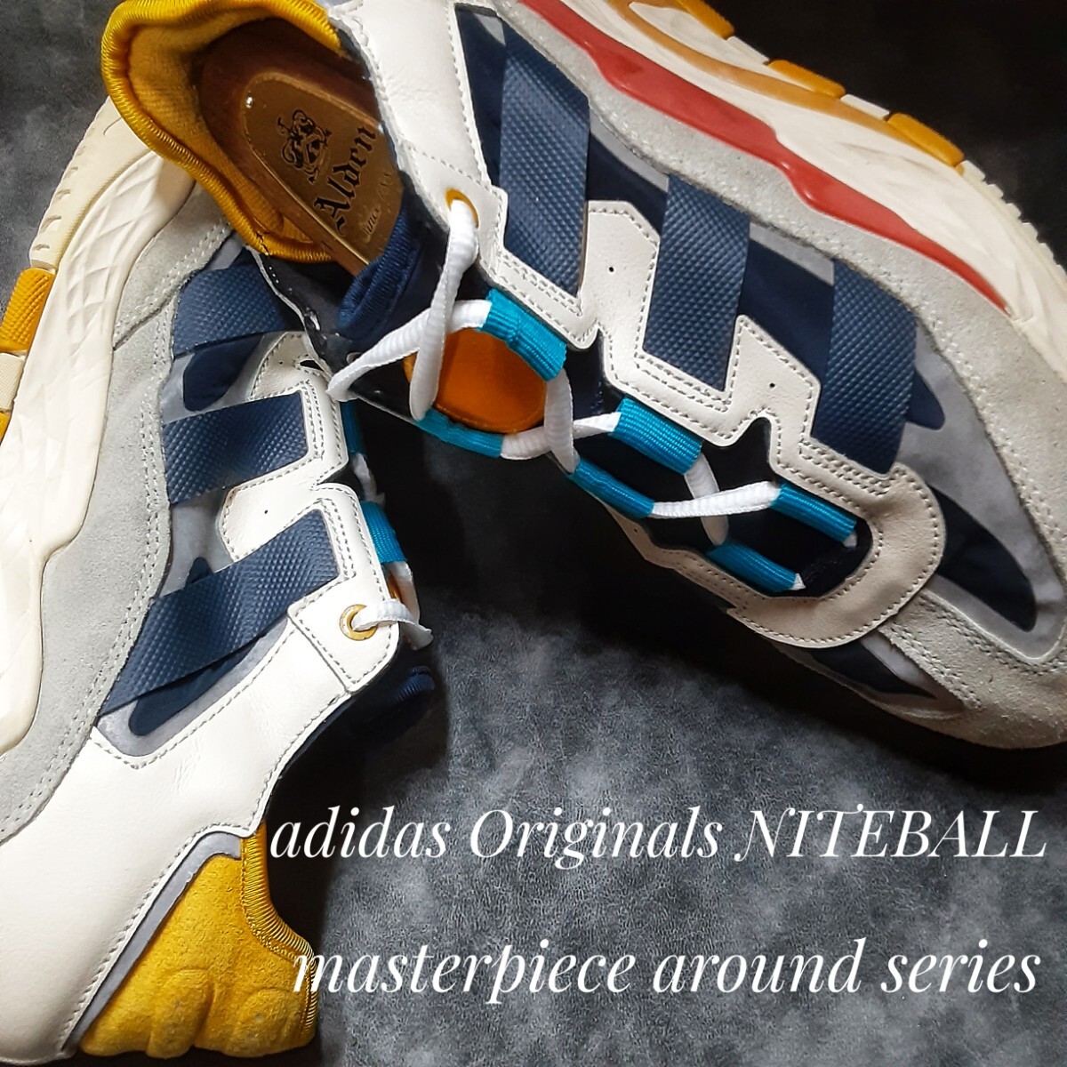 最値!定14300円!20年製!90's復刻!タイムレスカラー!名作タイムレスカラー!アディダス ナイトボール スニーカー!クリーミーホワイト!27.5cm拍卖