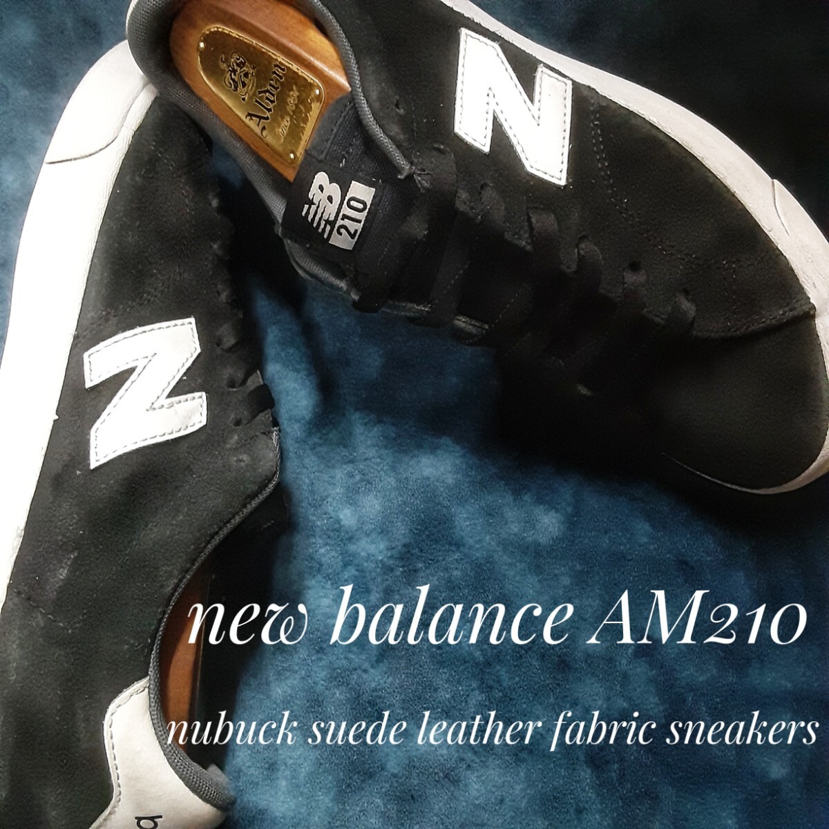 最値!定12100円!90's復刻!クラシックコート!最上位ヌバックレザーファブリック!ニューバランス AM210 スニーカー!クロームブラック!黒白 26拍卖
