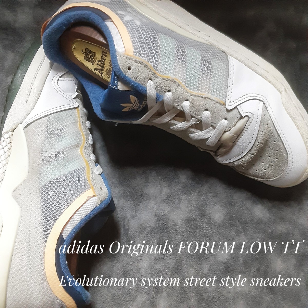 最値!希少21年製!進化系ストリートスタイル!クリアメッシュファブリック!アディダス フォーラム ロー TT スニーカー!ホワイト×グレー 26.5拍卖