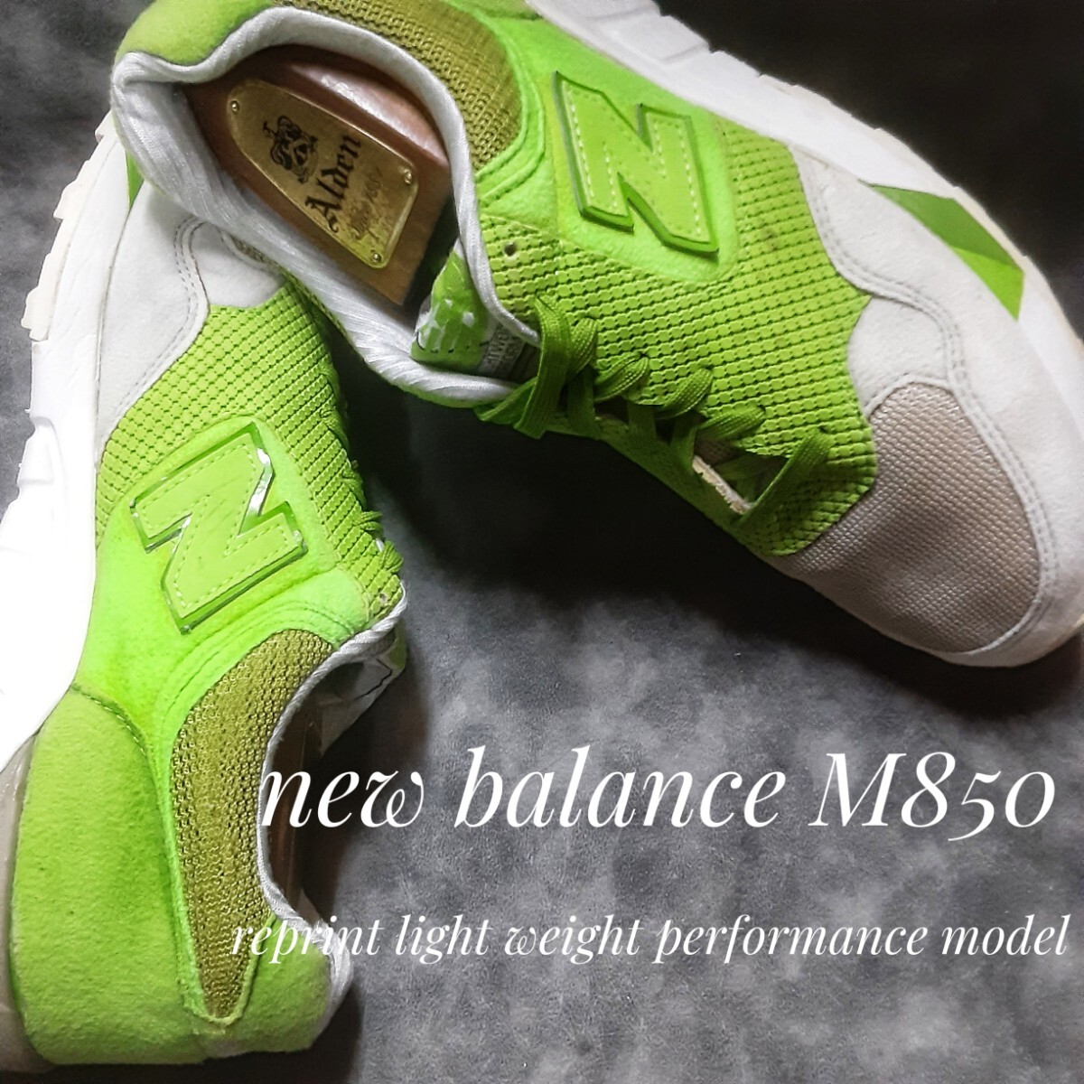 最値!希少復刻ウェイトパフォーマンスモデル!生産終了!ライムグリーン!ニューバランス M850高級厚底 スニーカー!蛍光灰色白 26cm拍卖
