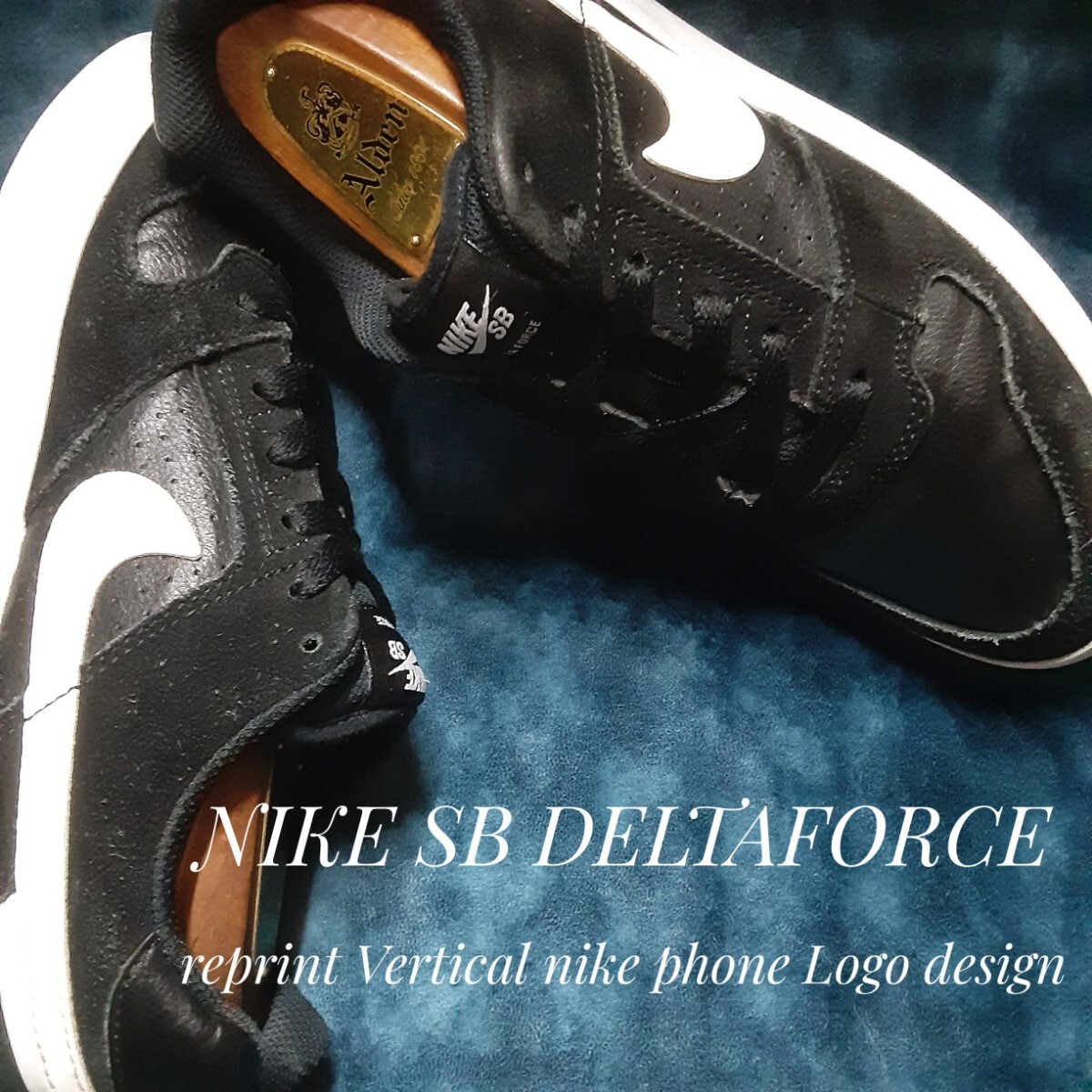 最値!17年製!復刻オールドクラシック!旧ロゴ×コンビレザーファブリック!ナイキ SB デルタフォース高級スニーカー!オレオブラック!黒白 27拍卖