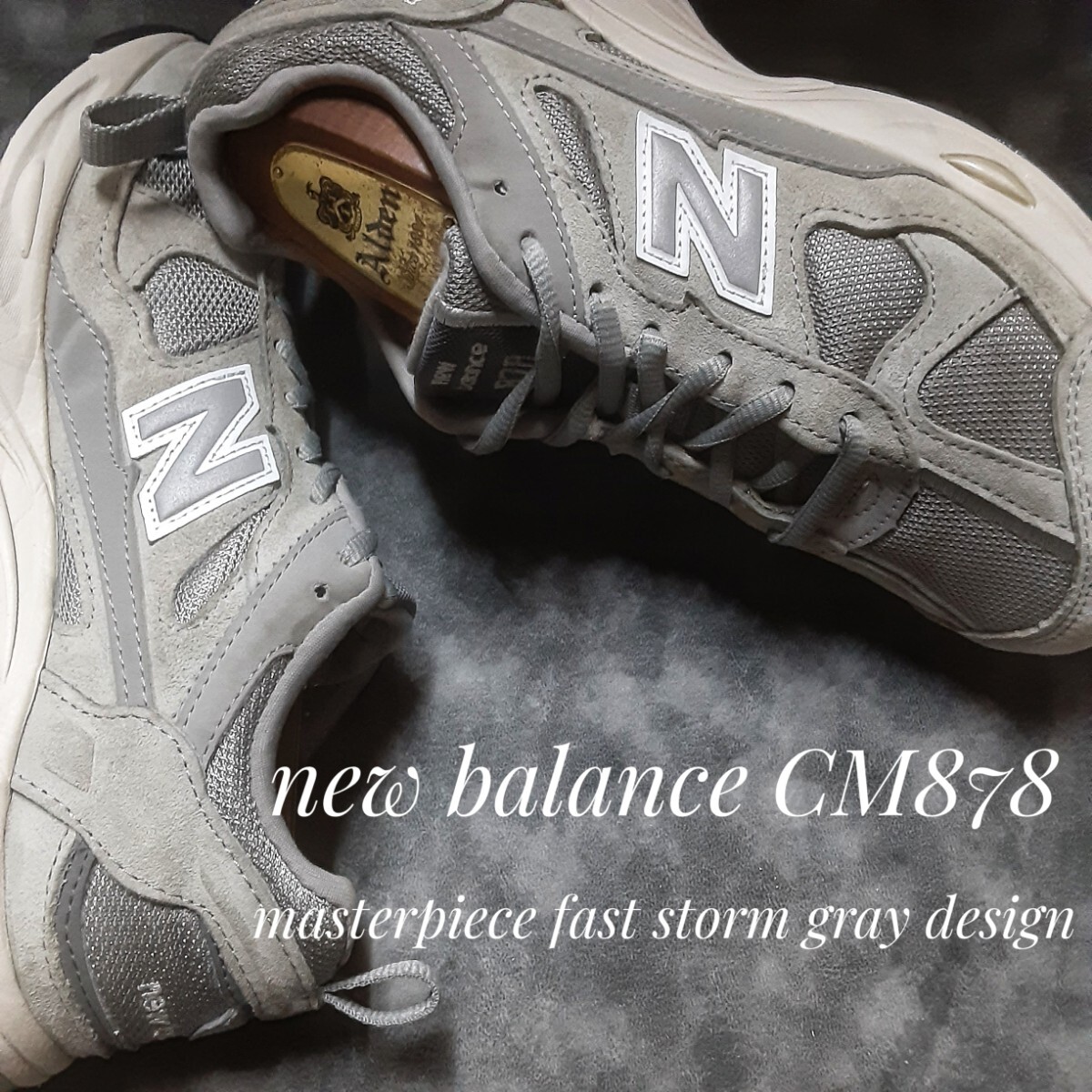 最値!定16280円!90's復刻!名作ファーストストーングレー!ヌバックレザーマテリアル!ニューバランス CM878高級スニーカー!灰 メンズ 24.5cm拍卖