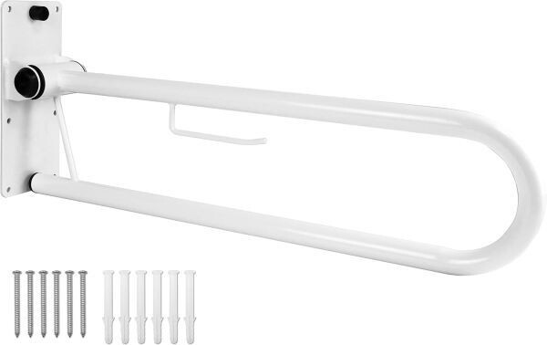 折りたたみ式 バスルームグラブバー トイレロールホルダー付 1個入り|安全サポートバー 1円スタート 4515451545179拍卖