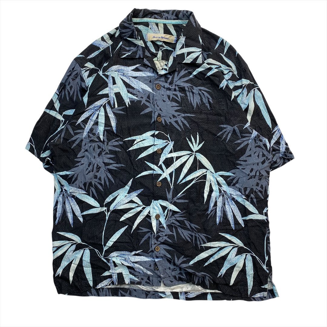 Vintage Tommy Bahama オープンカラー シルク アロハ シャツ 半袖 メンズ L 柄 古着 開襟 かりゆし ウェア ウエア ビンテージ ヴィンテージ拍卖