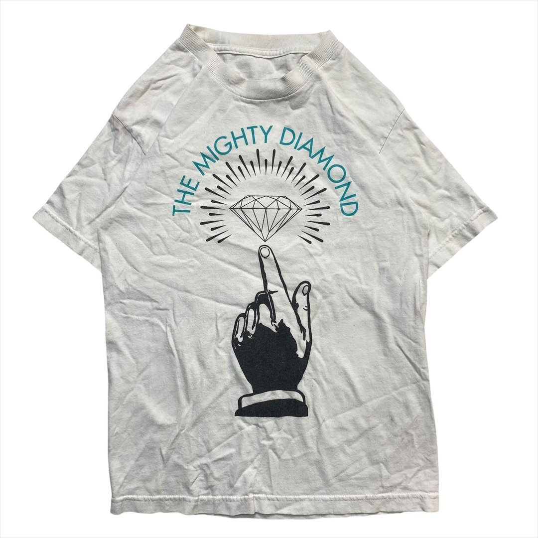 Vintage Mighty Healthy x Diamond Supply Co. コラボレーション Tシャツ 半袖 メンズ FREE ホワイト 古着 ロゴ プリント ヴィンテージ拍卖