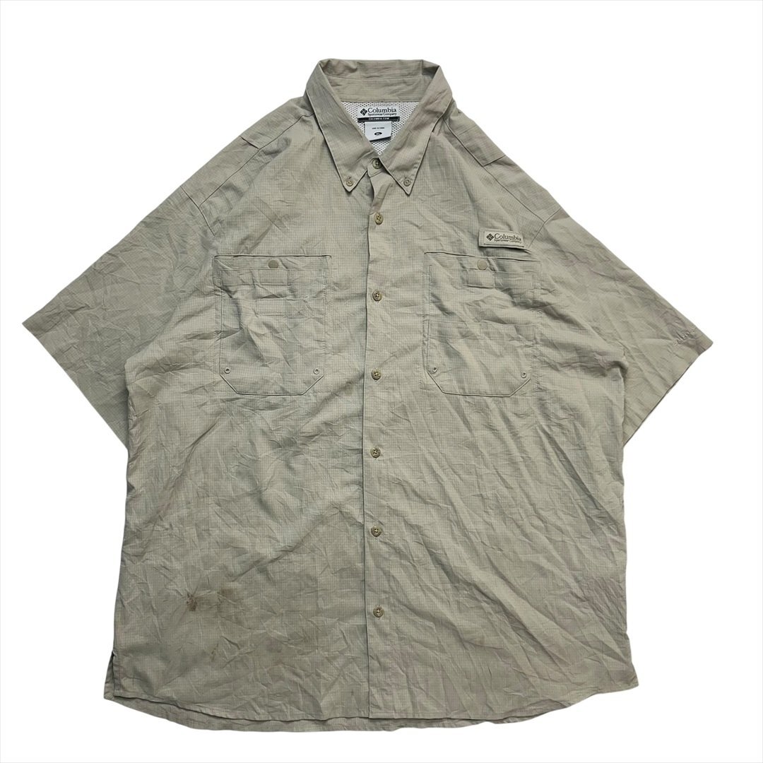 Vintage Columbia コロンビア ボタンダウン PFG フィッシング シャツ 半袖 メンズ XL ベージュ 古着 BD アウトドア ヴィンテージ拍卖