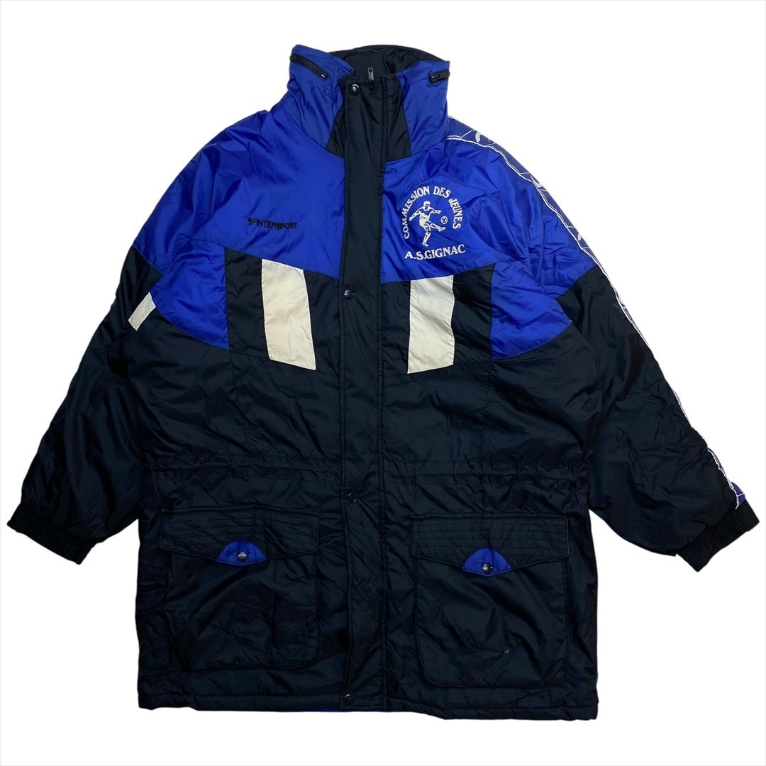 Vintage INTER SPORT A.S. GIFNAC ナイロン ベンチ コート メンズ L ネイビー 古着 ジャケット スポーツ アウター ビンテージ ヴィンテージ拍卖