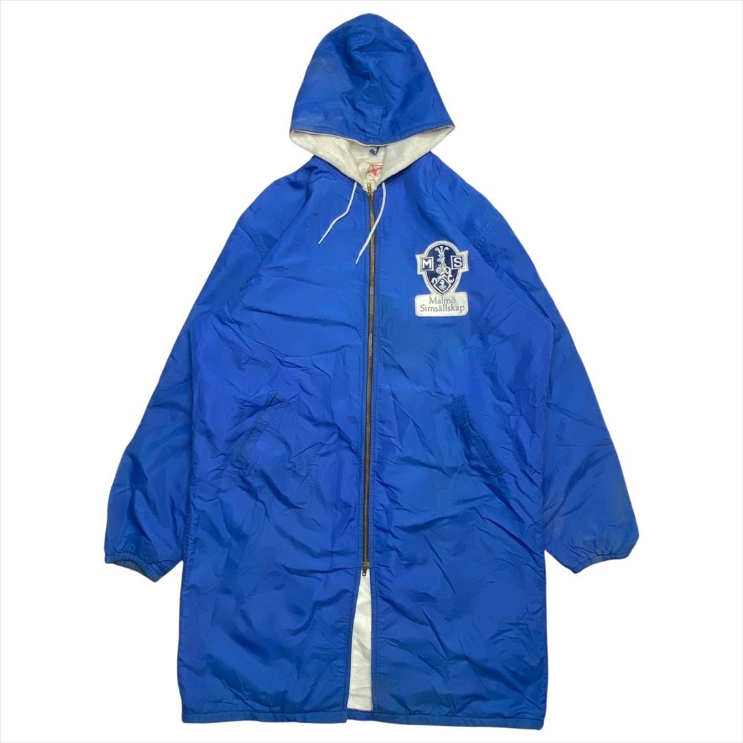 Vintage Goodman's マルメ 競泳 クラブ ロゴ 裏起毛 ベンチ コート パーカー メンズ L ブルー 古着 スウェーデン ビンテージ ヴィンテージ拍卖