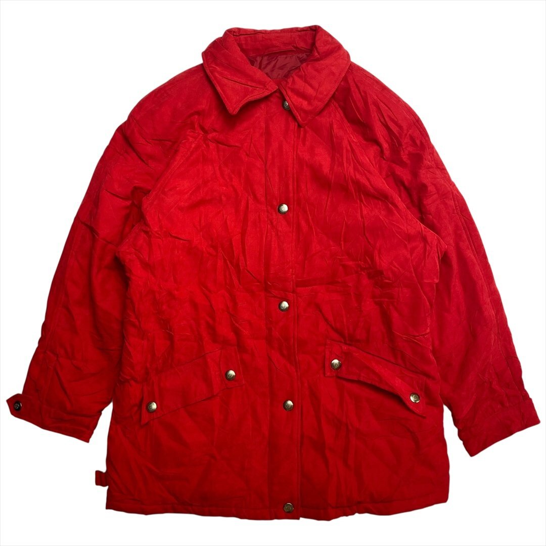 Vintage FLEET STREET ブランク 無地 ジップアップ ウインター ジャケット レディース M レッド 古着 アウター ビンテージ ヴィンテージ拍卖