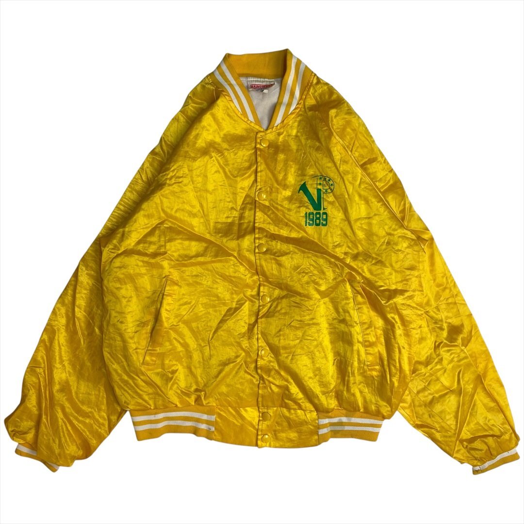 Vintage 80s HARTWELL Valley PROVIDENCE All Stars ロゴ アワード ジャケット メンズ FREE イエロー 古着 USA製 スタジャン ヴィンテージ拍卖