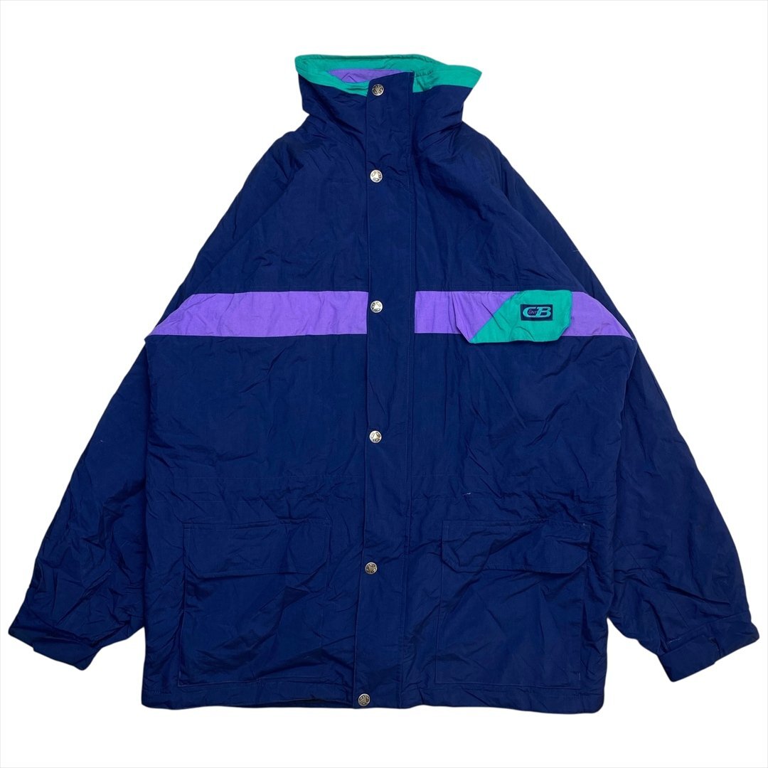 Vintage 90s-00s CB Sports マルチカラー ジップアップ ナイロン ジャケット メンズ L ネイビー 古着 Y2K ビンテージ ヴィンテージ拍卖