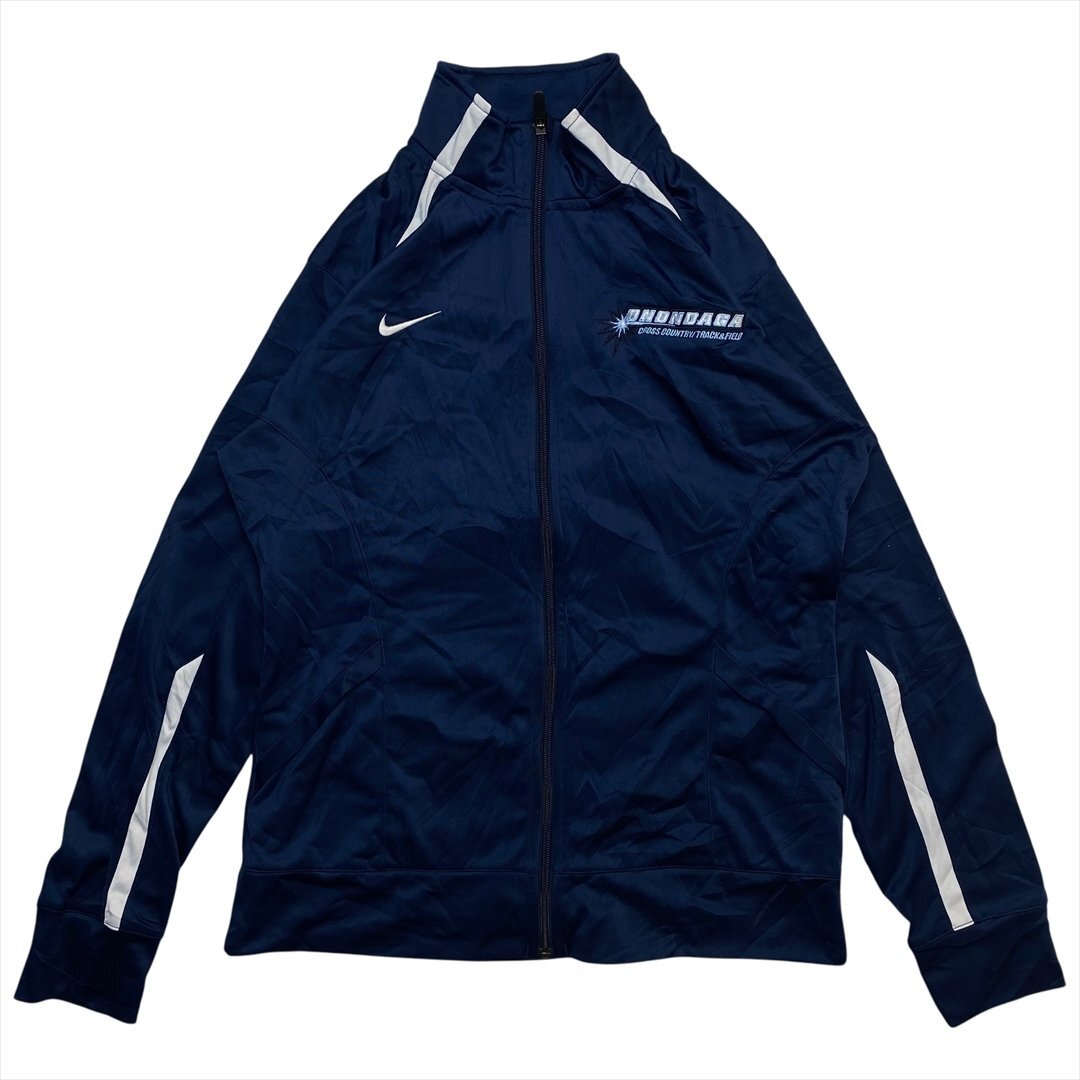 Vintage 90s NIKE ナイキ Onondaga 刺繍 ロゴ トラック ジャケット ジャージ メンズ L ネイビー 古着 ビンテージ ヴィンテージ拍卖