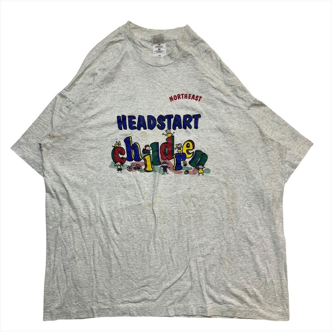 Vintage 90s-00s FRUIT OF THE LOOM フルーツオブザルーム HEADSTART children ロゴ Tシャツ 半袖 メンズ XXL グレー 古着 ヴィンテージ拍卖