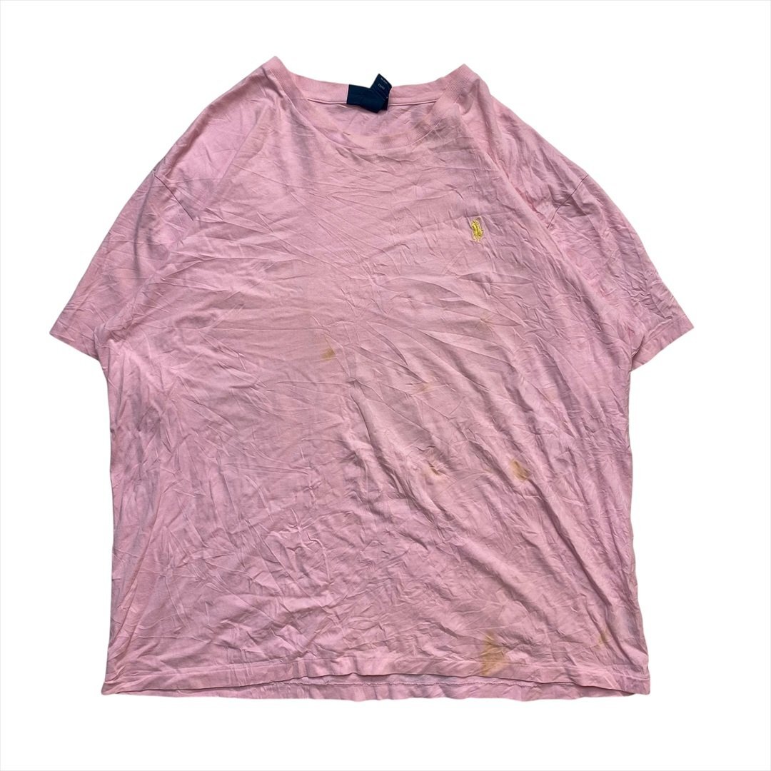 Vintage POLO Ralph Lauren ポロ ラルフローレン ワンポイント ロゴ Tシャツ 半袖 メンズ XL ピンク 古着 シングルステッチ ヴィンテージ拍卖